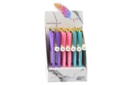 Metal Ballpoint Pen Automatic Pearl Blue Ink 1.0mm Mix