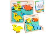 Puzzle Board 2in1 Wooden Educational Dinosaurs Marker