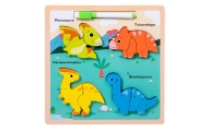 Puzzle Board 2in1 Wooden Educational Dinosaurs Marker