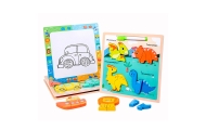 Puzzle Board 2in1 Wooden Educational Dinosaurs Marker