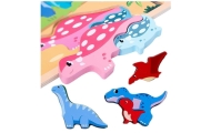 Puzzle Board 2in1 Wooden Educational Marker Dinosaurs 12pcs