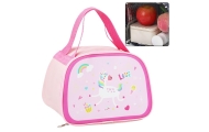 Thermoisolierende Frühstücks-Lunchtasche, rosa Einhorn, 23 cm