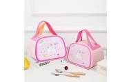 Thermoisolierende Frühstücks-Lunchtasche, rosa Einhorn, 23 cm