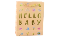 Hello Baby Gift Bag Peach 32 x 26 x 10cm