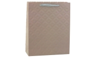 Embossed Beige Gift Bag 32 x 26 x 10cm