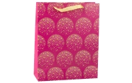 Elegant Gift Bag Gold Stars Pink 32 x 26 x 10 cm