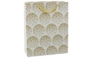 Elegant Gift Bag Gold Stars White 32 x 26 x 12 cm