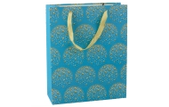 Elegant Gift Bag Gold Stars Blue 32 x 26 x 12 cm