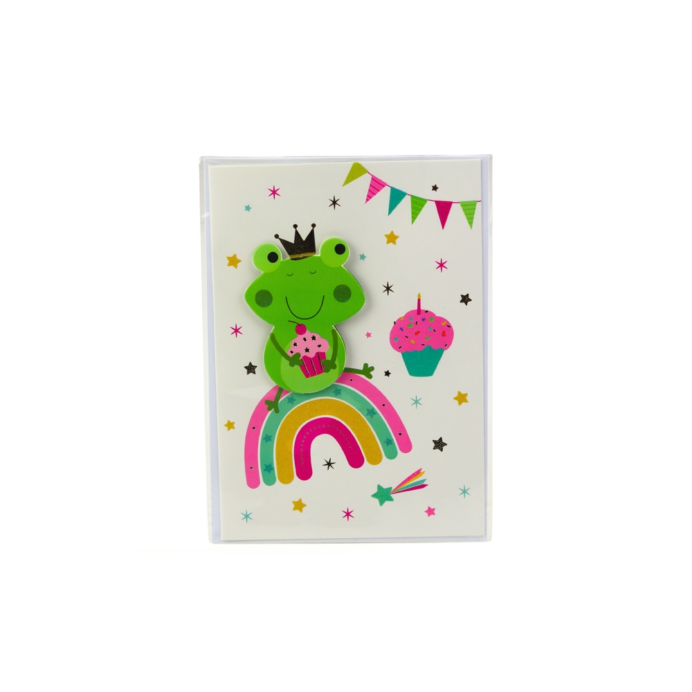 Greeting Card 3D Unicorn Elephant Frog Dinosaur + Envelope