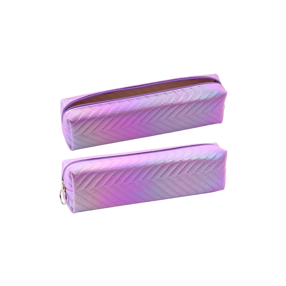 Holografinis eglutės formos mokyklinis organizatorius pieštukinė violetinė 21x6cm