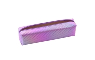 School Pencil Case Organizer Holographic Herringbone Purple 21x6cm