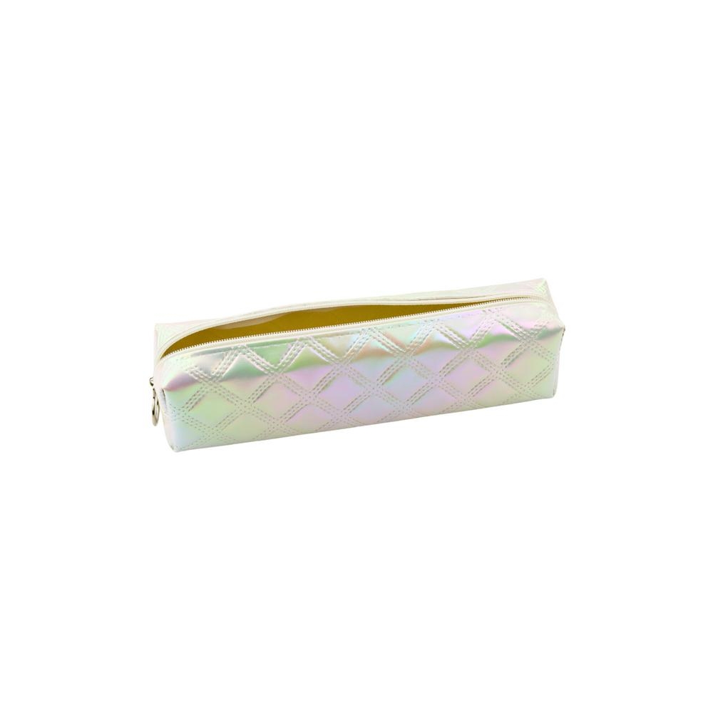 Mokyklinis pieštukinis dėklas su įspaustu dizainu Perlamutras baltas 21x6cm