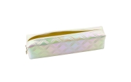 Pencil Case School Organizer Embossed Pattern Pearl White 21x6cm