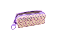 School Pencil Case Organizer Mermaid Scales Pattern Large Purple Zipper 21x8cm