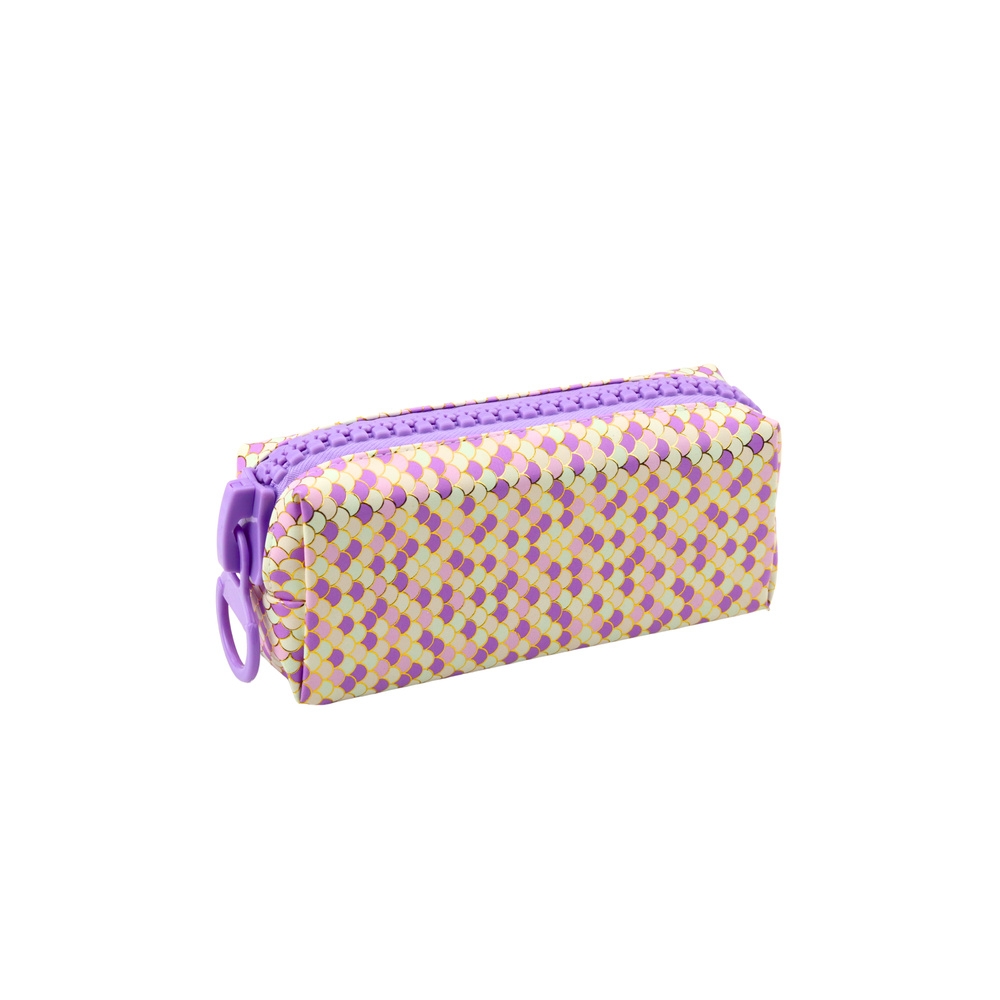 Undinėlė svarstyklės modelis Didelis violetinės spalvos užtrauktukas mokyklinis pieštukų dėklas 21x8cm