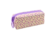School Pencil Case Organizer Mermaid Scales Pattern Large Purple Zipper 21x8cm