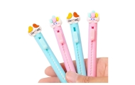 Eraser Pen Extendable With Cat Figure Blue Pink