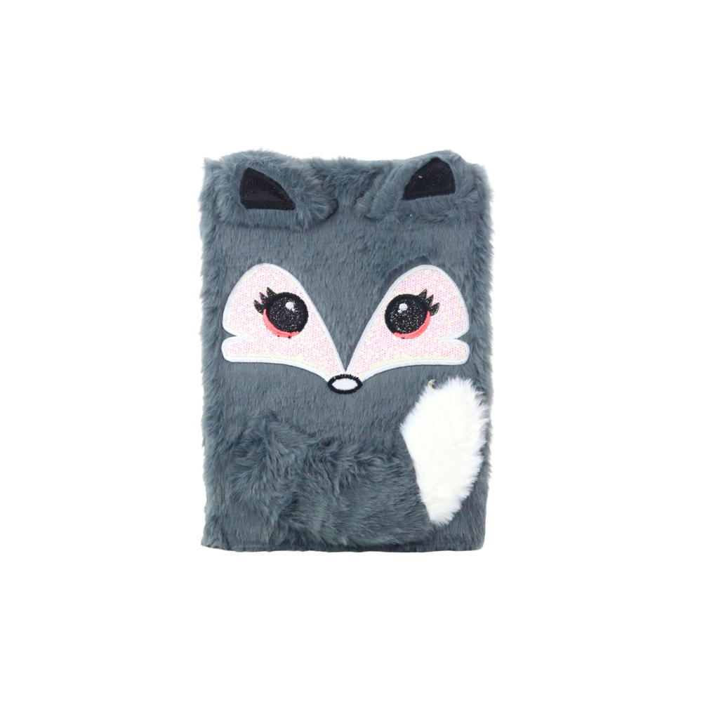 Pliušinė užrašų knygelė A5 Fox Grey, 80 lapų linijomis
