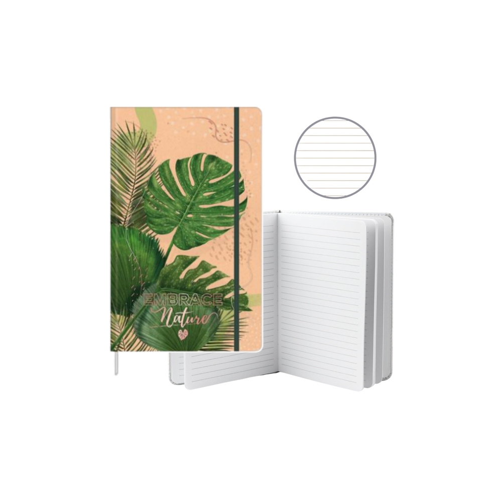 Užrašų knygelė Lininis planuoklis Monstera Leaves Eraser A5 80 lapų