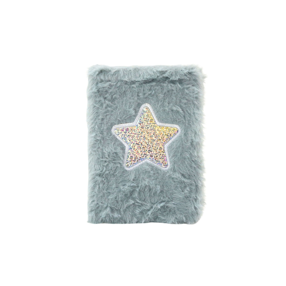 Pliušinė užrašų knygutė Shiny Star Grey A6, 80 lapų