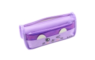 Mokyklinis penalas Dvi kišenės Katės motyvas Violetinė 22cm