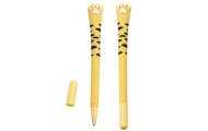 Gelinis rašiklis "Cat Paw" Mėlynas dangtelis su geltonomis juostelėmis 16,5 cm