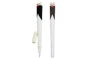 Cat with Bow Gel Pen Blue Ink Cap Black and White 16.5cm