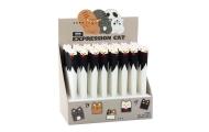 Cat with Bow Gel Pen Blue Ink Cap Black and White 16.5cm