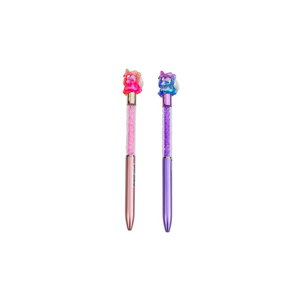 Gel Pen With Unicorn Figure Colored Black Ink Mix