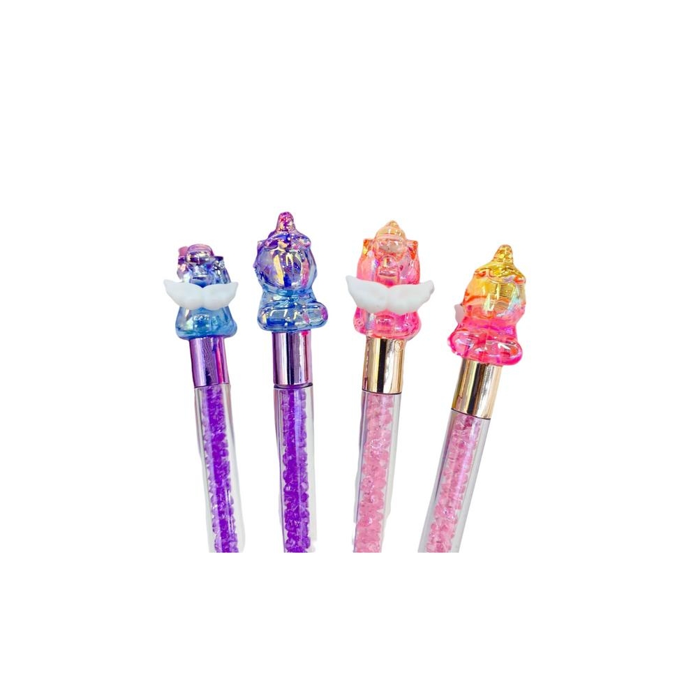 Gel Pen With Unicorn Figure Colored Black Ink Mix