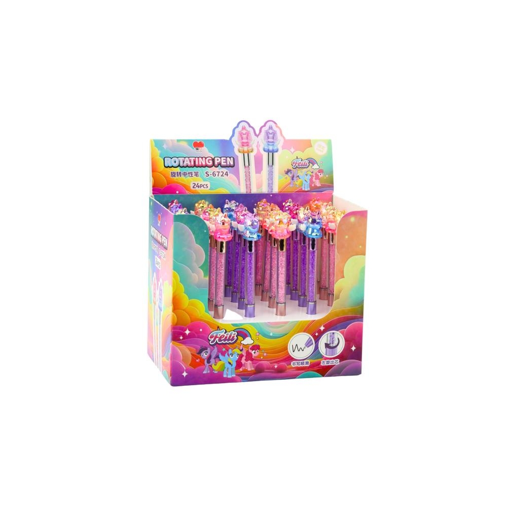 Gel Pen With Unicorn Figure Colored Black Ink Mix