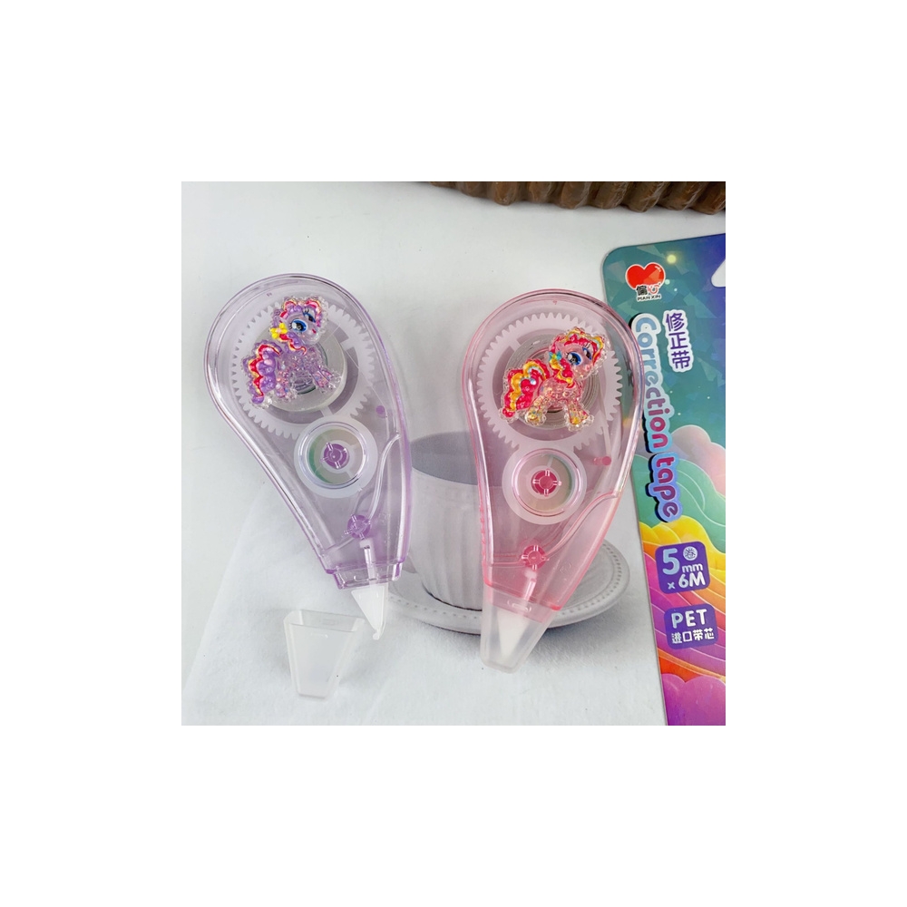 Pelė Mokyklinė biuro korekcinė juosta 6 m x 5 mm Vienaragis Rožinė Violetinė