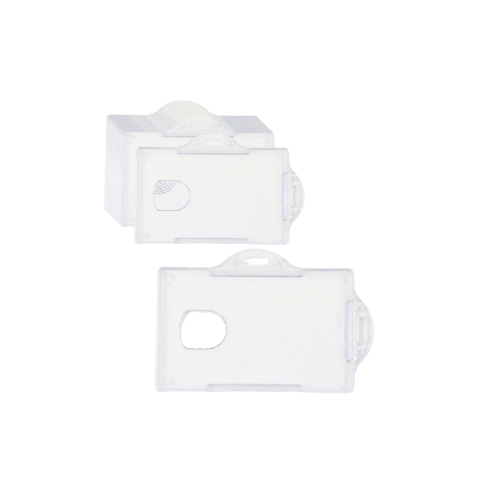 Horizontalus Badge Card Case Hard Plastikinis skaidrus