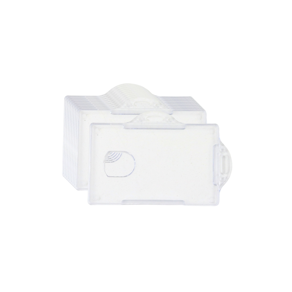 Horizontalus Badge Card Case Hard Plastikinis skaidrus