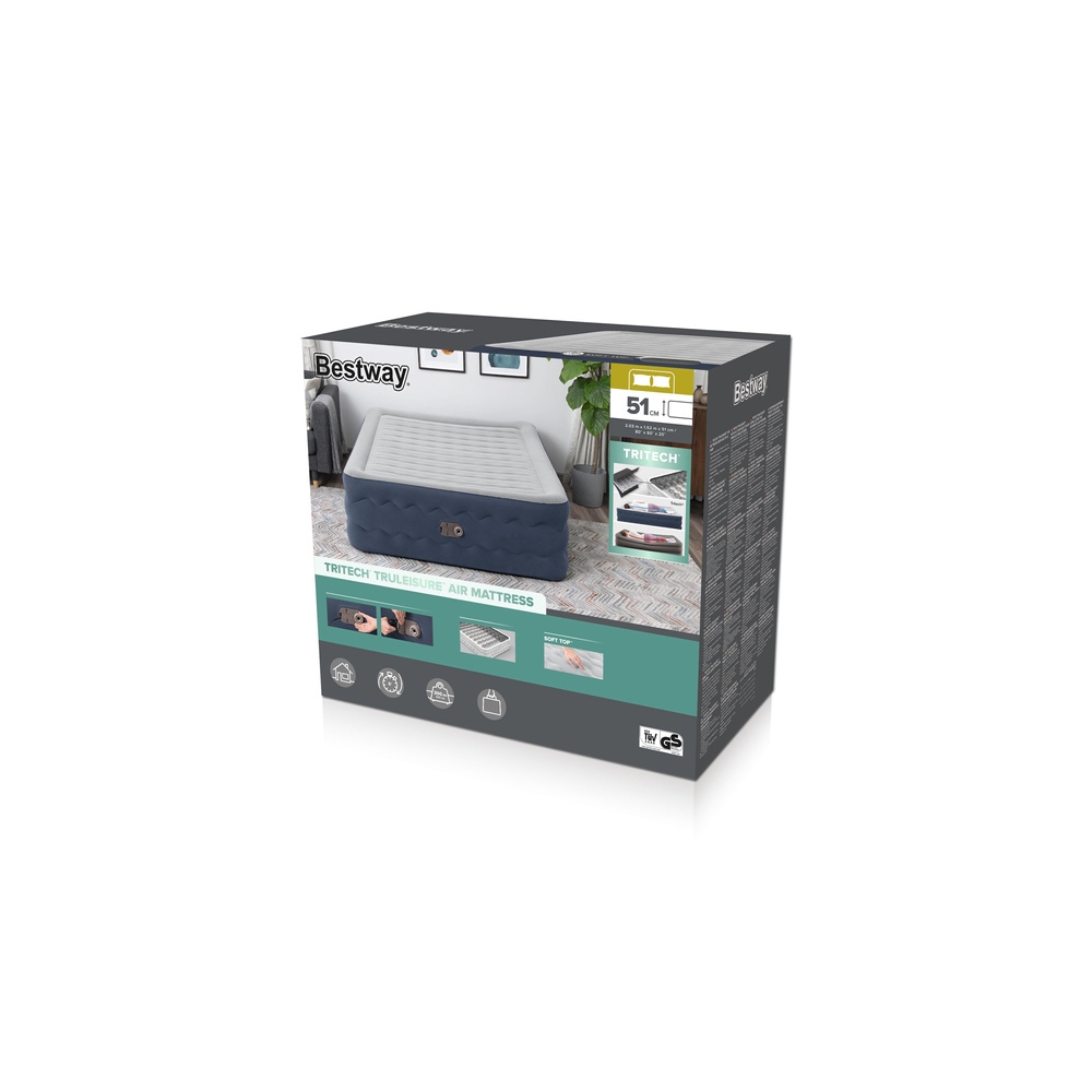 Pripučiamas čiužinys 203 x 152 x 51 cm Bestway 6716P-Namai, laisvalaikis, turizmas, Pripučiami čiužiniai ir baldai-e-vaikas