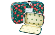 Pencil Case School Organizer Cosmetic Bag Pocket Cherries Green 22.5cm