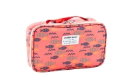 Pencil Case School Organizer Cosmetic Bag Additional Pocket Fish Pink 22.5cm