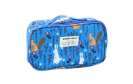 Pencil Case School Organizer Cosmetic Bag Additional Pocket Blue 22.5cm
