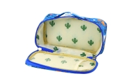 Pencil Case School Organizer Cosmetic Bag Additional Pocket Blue 22.5cm