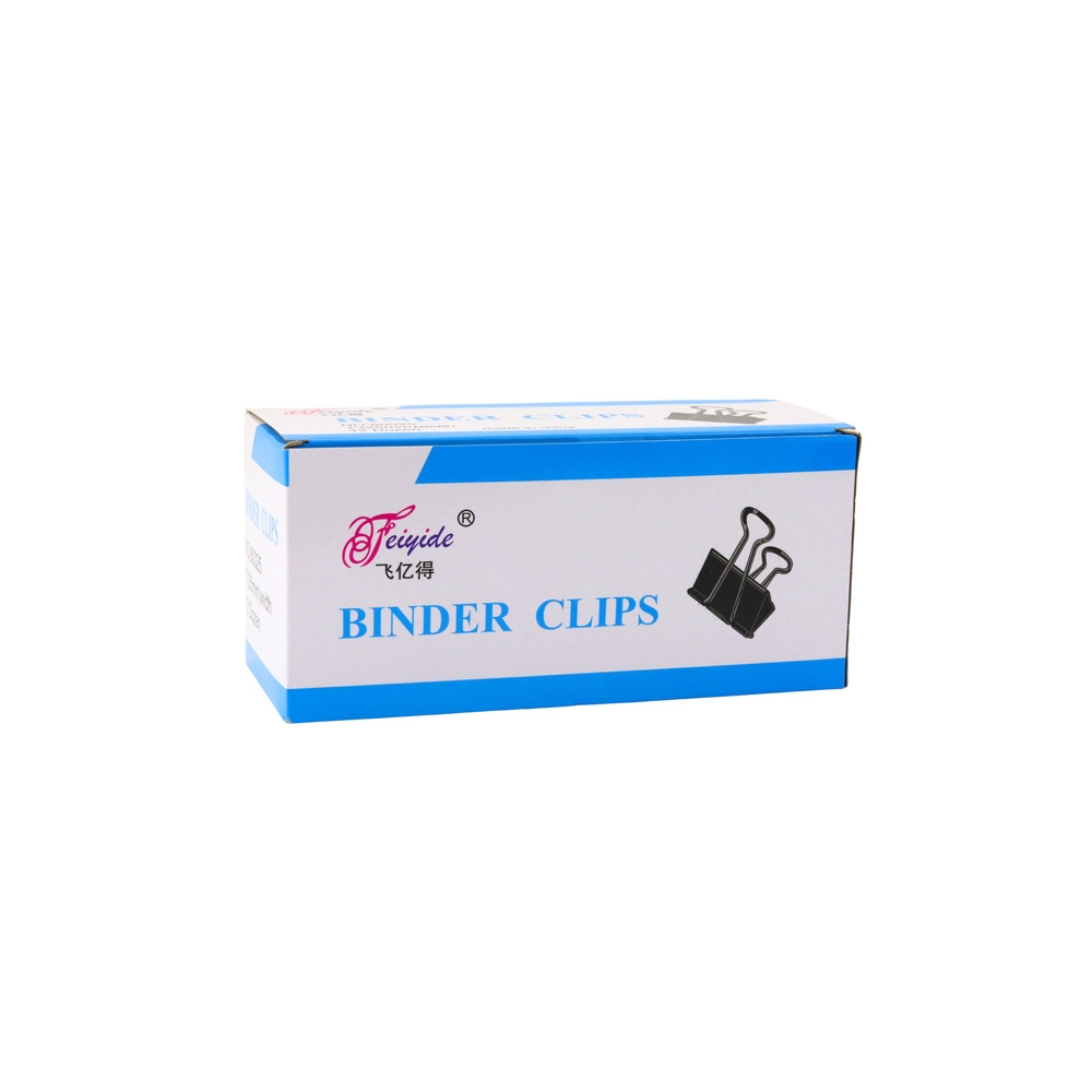 Universalus biuro spaustukų rinkinys Spyruoklinis plienas juodas 41 mm 12 vnt