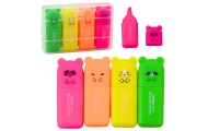 Zestaw Mini Zakreślacze Misie Kolorowe Plastikowe Etui 5szt