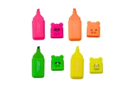 Mini žymeklių rinkinys "Teddy Bears" spalvotas plastikinis dėklas 5 vnt
