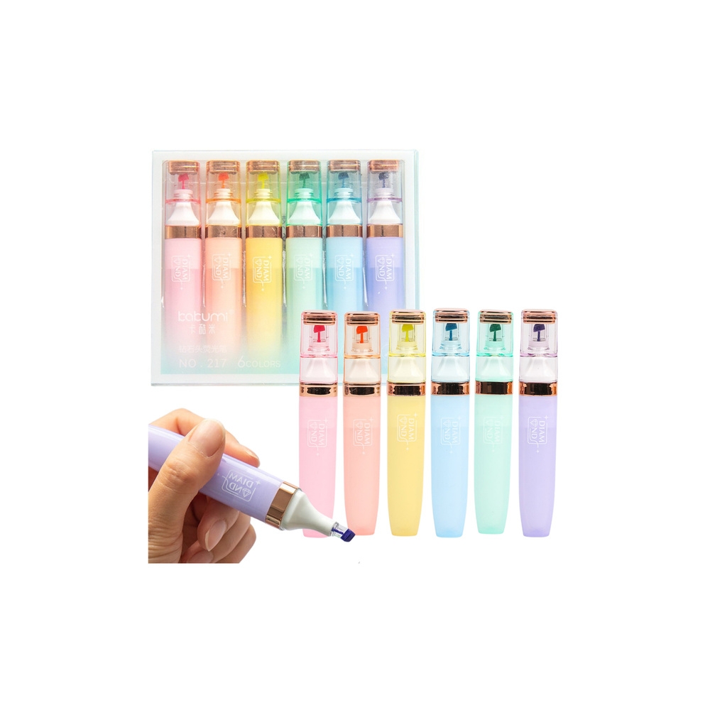 Zestaw Zakreślaczy Pastelowe Złote Elementy Kolorowe 6 Szt