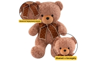 Cuddly Toy pliušinis talismanas Cuddly Teddy meškiukas su taškuotu lankeliu 45cm