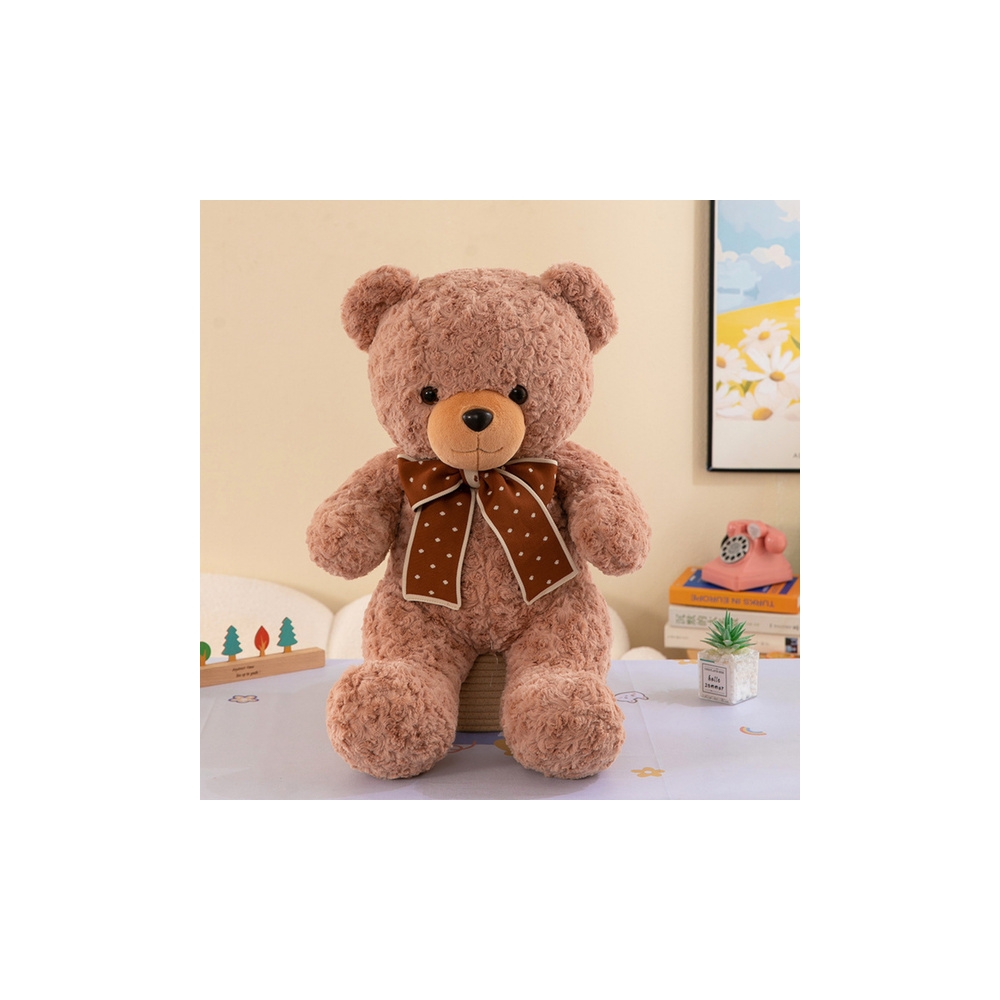 Cuddly Toy pliušinis talismanas Cuddly Teddy meškiukas su taškuotu lankeliu 45cm