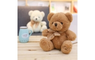 Plush Mascot Cuddly Toy Big Teddy Bear With Bow Brown 40cm