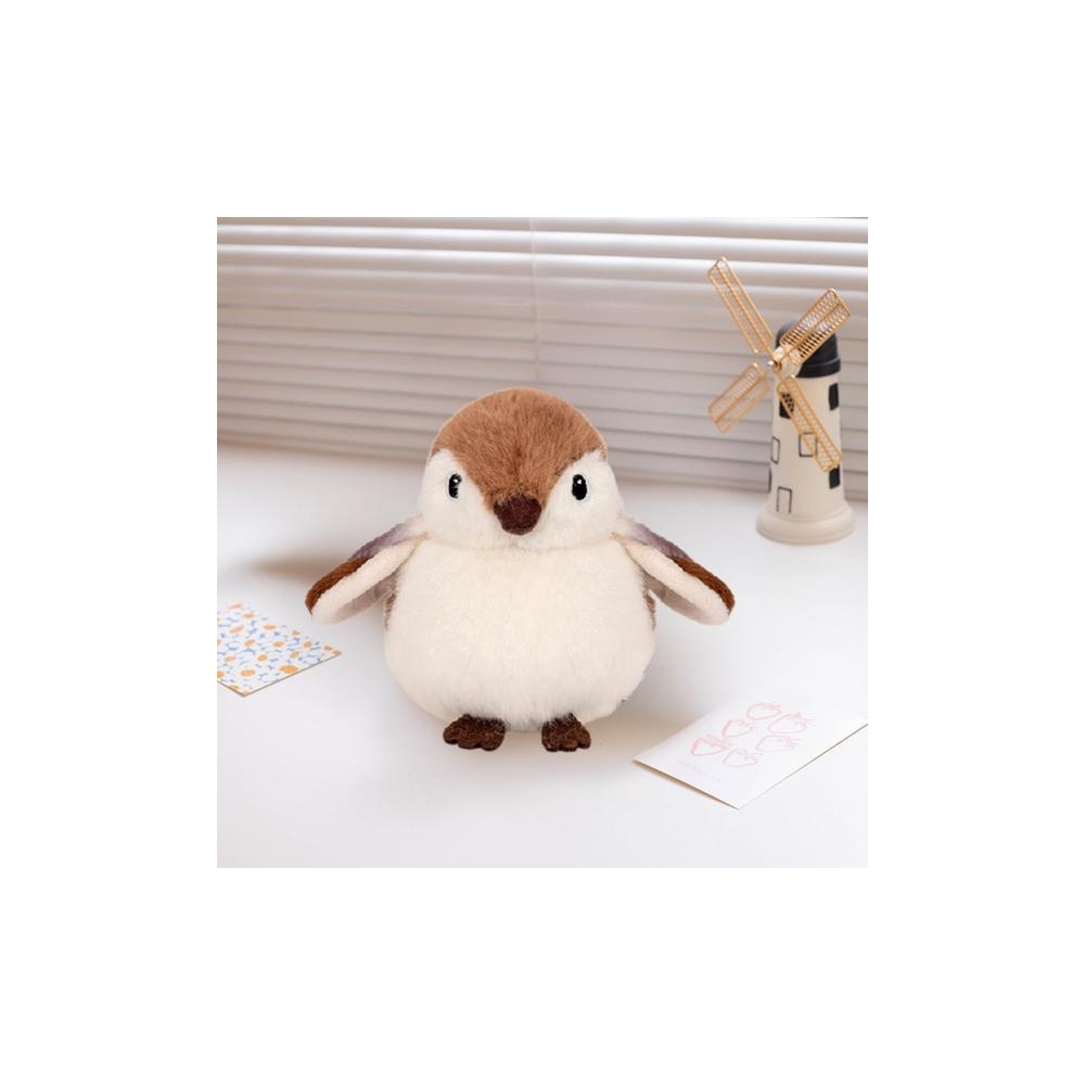Plush Toy Sparrow Bird Brown 12cm