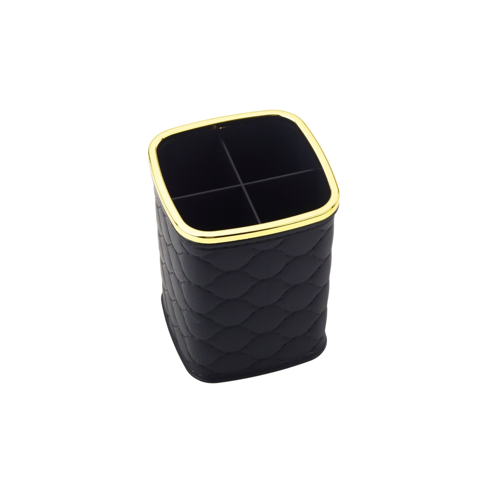 Keturių skyrių šepetėlių organizatorius 12 x 9,5 cm, juodas