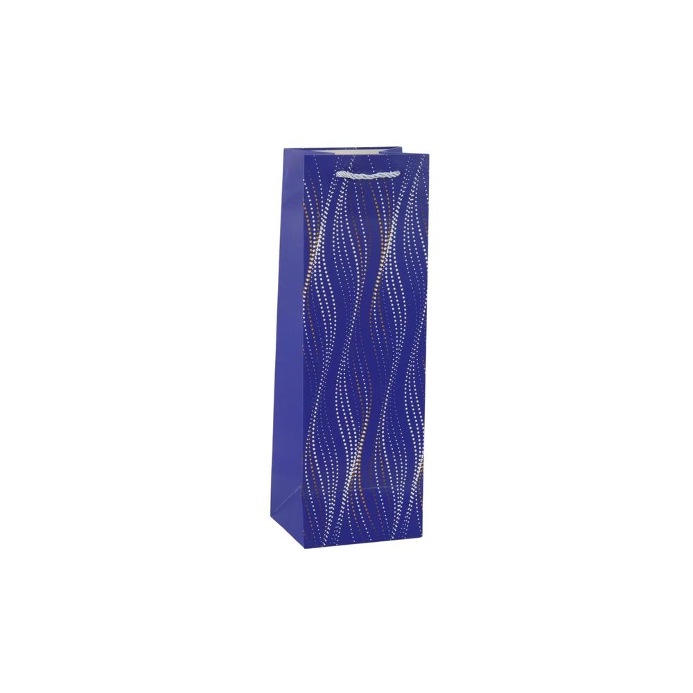 Bottle Gift Bag Shimmering Waves 35 x 12 x 9 cm