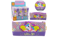 Pencil Case School Supplies with Unicorn Purple 20 x 8.5cm